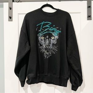 Anine Bing Kenny Sweatshirt Panther in Vintage Black